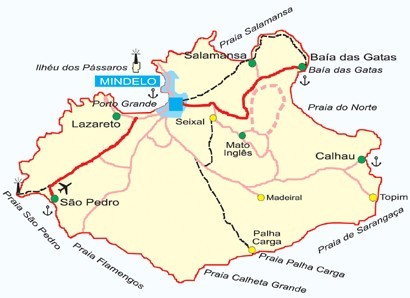 Map of Sao Vicente Cape Verde Islands